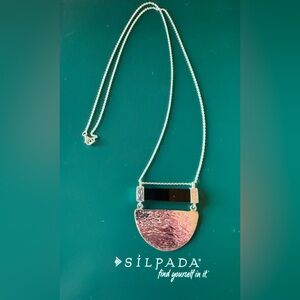 Silpada Black Agate & Sterling Silver Necklace